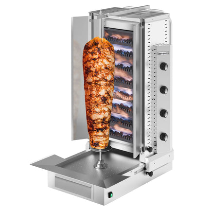 GGM Gastro Gas Doner Kebab Grill (Shawarma/Gyros) - 4 Burner - 20kW - incl. 2 splash guards