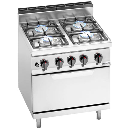 GGM Gastro Gas Oven Range - 29.3kW - 4 burners - with Gas Oven Static Oven - 7.8kW