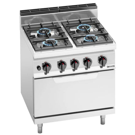 GGM Gastro Gas Oven Range - 35.8kW - 4 burners - with Gas Oven Static Oven - 7.8kW