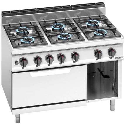 GGM Gastro Gas Oven Range - 42kW - 6 burners - with Gas Oven Static Oven - 7kW