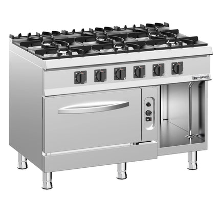 GGM Gastro Gas Oven Range - 45kW - 6 burners - with Gas Oven Static Oven - 6kW