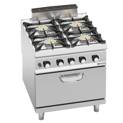 GGM Gastro Gas Oven Range - 47.8kW - 4 burners - with Gas Oven Static Oven - 7.8kW