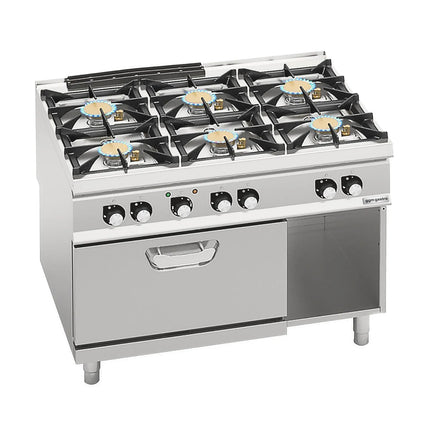 GGM Gastro Gas Oven Range - 64.68kW - 6 burners - with Electric Oven Convection Oven - 4.68kW