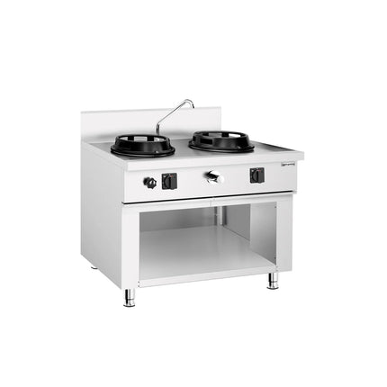 GGM Gastro Gas wok cooker - 30kW - 2 burner - incl. 1 tap