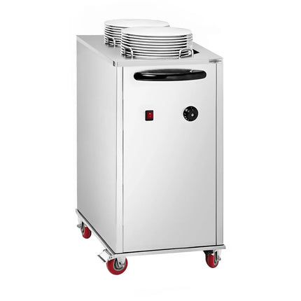 GGM Gastro Heated Plate Dispenser - Twin Stack - Mobile (on castors) - 1kW - 2x40 plates