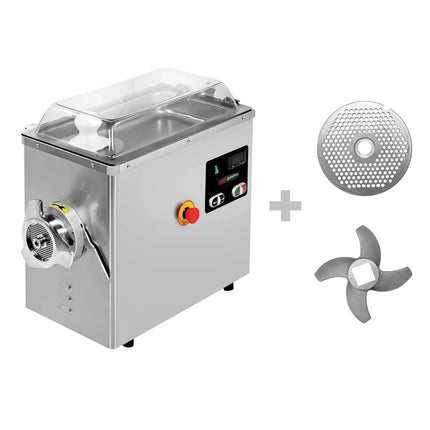GGM Gastro Heavy Duty Electric Meat Mincer - Size 22 - 400kg/h - 1.5 kW - 1400rpm - Mincing Plate 4mm - with Cooling System