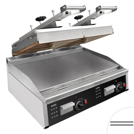 GGM Gastro High-Speed Double Digital Contact Grill / Mobile CERAN® Glass-Ceramic Grill - 12kW - automatic - Digital Display