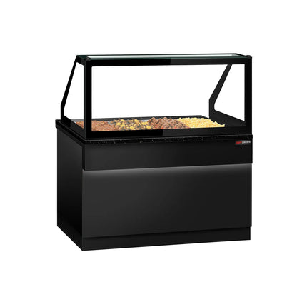 GGM Gastro Hot Servery Counter TORONTO - 1500mm - black front - Bain Marie Top for 4x GN 1/1 - Black Granite Worktop