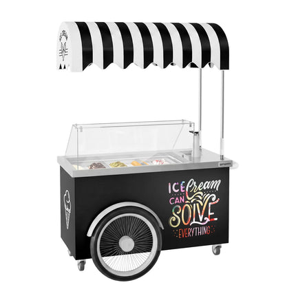 GGM Gastro Ice Cream Cart - 1570mm - with sink - for 7 x 5 litres Napoli pans