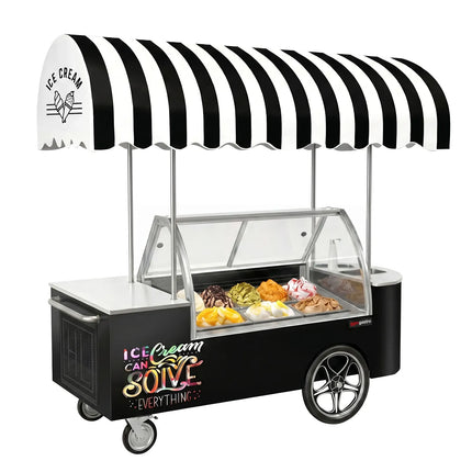 GGM Gastro Ice Cream Cart - 2146mm - with sink - for 9 x 5 litres Napoli pans