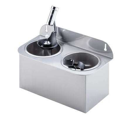 GGM Gastro Ice Cream Scoop Rinse 312x161x210mm WATERSTOP with integrated automatic water stop with integrated backflow preventer & integrated flow regulator incl. sieve plate incl. sieve insert - Stainless Steel - CNS - 1 bottom opening