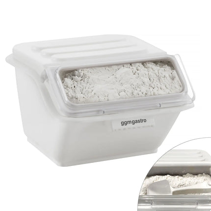 GGM Gastro Ingredient Bin - with Flip Lid - 8L - Polypropylene - White - Stackable