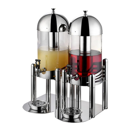 GGM Gastro Juice Dispenser - 2x polycarbonate tanks with tap - 2x 6 Litres - Stainless steel