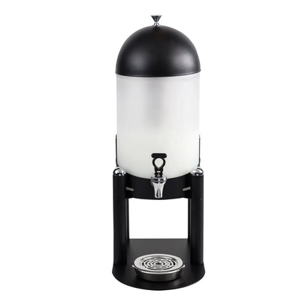 GGM Gastro Juice Dispenser - polycarbonate container with lid on stainless-steel base - 7 Litres - Black