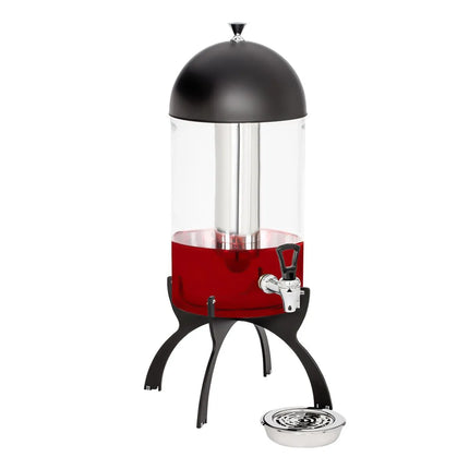 GGM Gastro Juice Dispenser - polycarbonate tank with tap on black powder-coated stainless-steel base - 7 Litres - Black - incl. drip tray