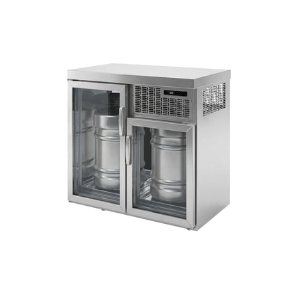 GGM Gastro Keg Fridge - 2x50L Kegs - 1100x600mm - with 2 Glass Doors