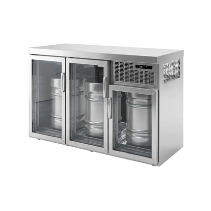 GGM Gastro Keg Fridge - 3x50L Kegs - 1600x600mm - with 3 Glass Doors