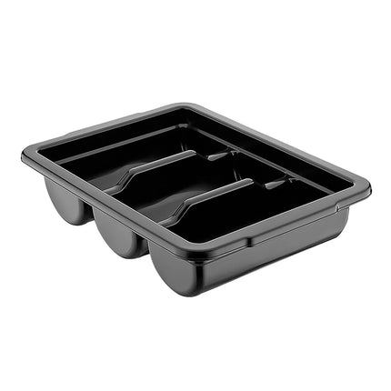GGM Gastro Khay Đựng Dao Dĩa - 292x406mm - Cao 95mm - Polypropylene (PP) - 3 Ngăn - Đen