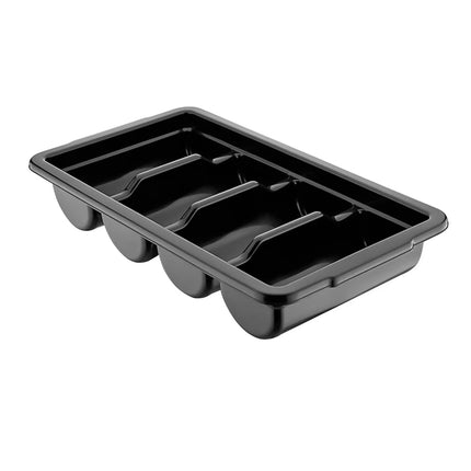 GGM Gastro Khay Đựng Dao Dĩa - 293x526mm - Cao 97mm - Polypropylene (PP) - 4 Ngăn - Đen