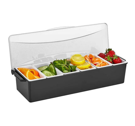 GGM Gastro Khay Đựng Gia Vị Quầy Bar - 6 Ngăn - Kèm Nắp