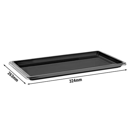 GGM Gastro Khay GN 1/2 - Polycarbonate - 324x263mm - Cao 22mm - Đen