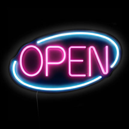 GGM Gastro LED Illuminated Sign – OPEN – Dimmable – Blue & Pink