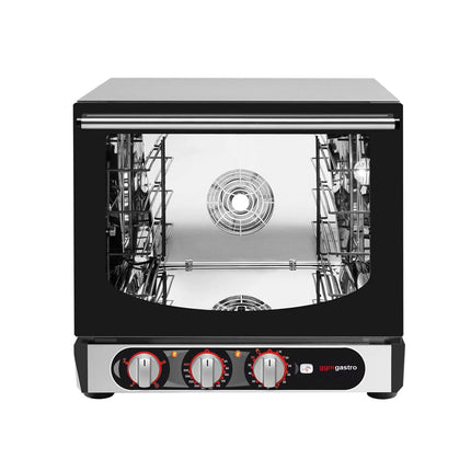 GGM Gastro Lò Đối Lưu Compact Điện - Phun Hơi - Điều Khiển Cơ - 4x 450x340mm - Kèm 4 Khay Nướng