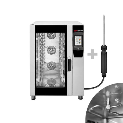 GGM Gastro Lò Hấp Combi Điện - Điều Khiển Cảm Ứng - Màn Hình Màu 17.8 cm - 12x GN 1/1 - Kèm Hệ Thống Rửa Tự Động & Đầu Dò Nhiệt Lõi
