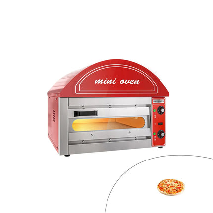 GGM Gastro Lò Pizza Tầng Điện - 1 Tầng - 1 - Ø34cm (34 cm) - 230V 1 Pha - Điều Khiển Cơ - Đen - Đến 280°C