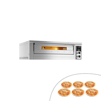 GGM Gastro Lò Pizza Tầng Điện - 1 Tầng - Đáy Đá Chịu Lửa - 6 - Ø33cm (33 cm) - Điều Khiển Cơ - Đến 400°C