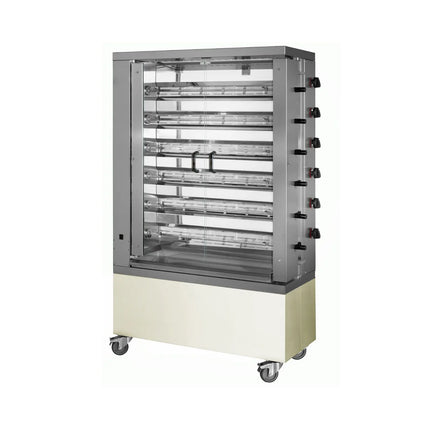 GGM Gastro Lò Quay Gà Gas - 34.8kW - 6 Xiên - Đến 36 Con Gà - Màu Kem