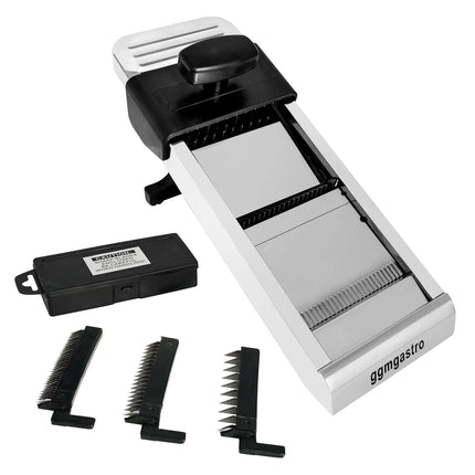 GGM Gastro Mandoline Slicer - with 3 Attachments & Ripple‑Cut Blade - Stainless Steel
