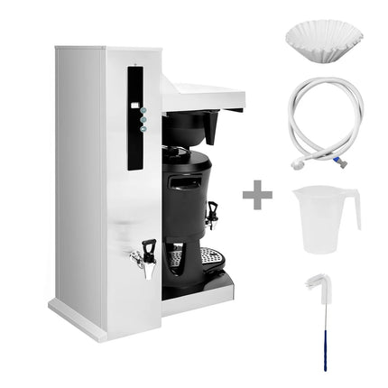 GGM Gastro Máy Pha Cà Phê Số Lượng Lớn - 5L - 4.5kW - Có Đấu Nối Nước Trực Tiếp & Vòi Nước Nóng - Kèm Bình Giữ Nhiệt