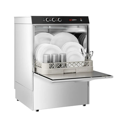 GGM Gastro Máy Rửa Chén Gầm Bàn - Giỏ 500mm - Điều Khiển Cơ - 4.9kW - Kèm Bơm Định Lượng Hóa Chất & Trợ Xả