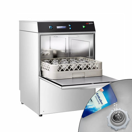 GGM Gastro Máy Rửa Ly Compact Hai Lớp Vỏ - Điều Khiển Số - 2.97kW - Kèm Bộ Làm Mềm Nước Tích Hợp - Bơm Hóa Chất & Trợ Xả