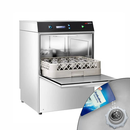 GGM Gastro Máy Rửa Ly Compact Hai Lớp Vỏ - Điều Khiển Số - 2.97kW - Kèm Bộ Làm Mềm Nước Tích Hợp - Bơm Xả, Bơm Hóa Chất & Trợ Xả