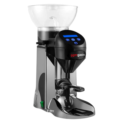 GGM Gastro Máy Xay Cà Phê - 1kg - 77dB - Có Bộ Định Lượng - Bạc