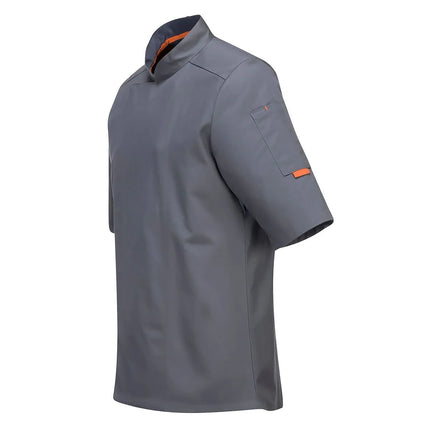GGM Gastro MeshAir Pro Unisex Chef Jacket - Short Sleeve - Black - Size: L