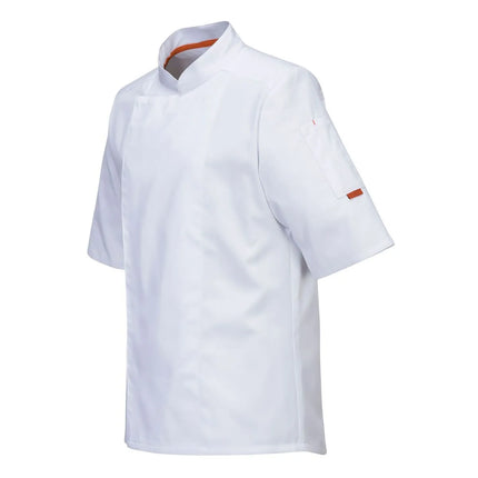 GGM Gastro MeshAir Pro Unisex Chef Jacket - Short Sleeve - Colour: White - Size: L