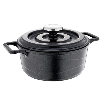 GGM Gastro Mini Cast Aluminium Frying Pan - Ø 140mm - Height: 48mm - Non-stick - with cast lid - Black - suitable for all hob types including induction