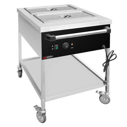 GGM Gastro Mobile Bain Marie - 2x GN 1/1 - 100mm deep - Wet Heat - 1,95 kW - with Drain Tap