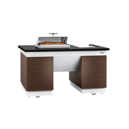 GGM Gastro Mobile Buffet Service & Prep Station DUBLIN – 1600 × 1000 mm – Black Granite Worktop