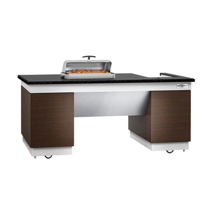 GGM Gastro Mobile Buffet Service & Prep Station DUBLIN - 2000mm - Black Granite Worktop