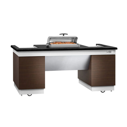 GGM Gastro Mobile Buffet Service & Prep Station DUBLIN- 2000mm - Black Granite Worktop