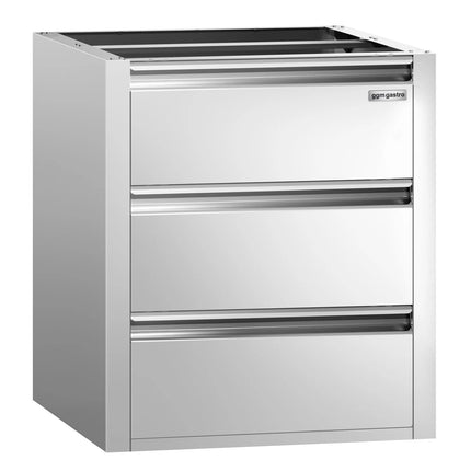GGM Gastro Module Ngăn Kéo PREMIUM - 3 Ngăn Kéo - 400x660mm - Module Gầm Bàn - Cho Bàn Thao Tác Dòng ATK Sâu 700mm