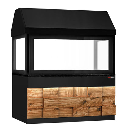 GGM Gastro Module Trung Tính Cho Bếp Nướng Than & Gas - 1910x880x2100mm - Mặt Đá Granite Đen - Có Đèn LED