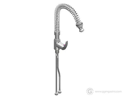 GGM Gastro Monobloc mixer tap 6000 - with swivel spout & flexible hose - height 450mm