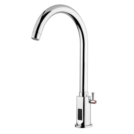 GGM Gastro Monobloc mixer tap PREMIUM - swan-neck spout - with infrared sensor, swivel spout & battery-powered - height 370mm