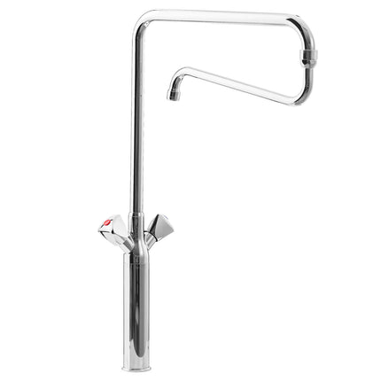 GGM Gastro Monobloc mixer tap - with double-jointed swivel spout, anti-drip device & quick-fix mounting - height 275mm