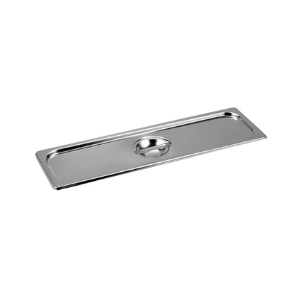 GGM Gastro Nắp GN Thép Không Gỉ GN 2/4 - Có Khe Vá - 530x162x28mm - Cao 28mm
